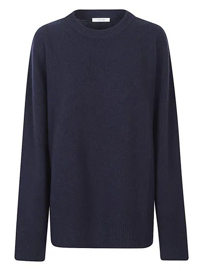 The Row Cashmere Crewneck Sweater In Blue