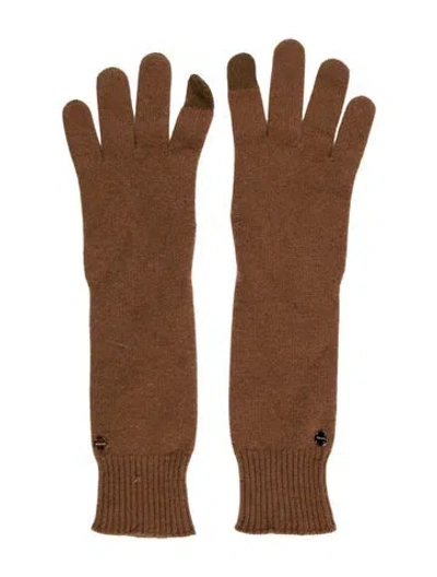 Pre-owned The Row Cashmere Knit Gloves In Brown