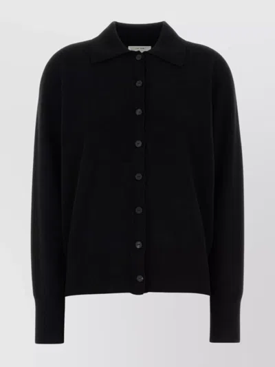 The Row Cashmere Lillia Cardigan Collared Design In Black