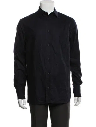 Pre-owned The Row Cashmere Long Sleeve Dress Shirt In Blue