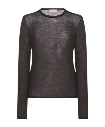 The Row Cashmere Long-sleeved Sweater In Brown