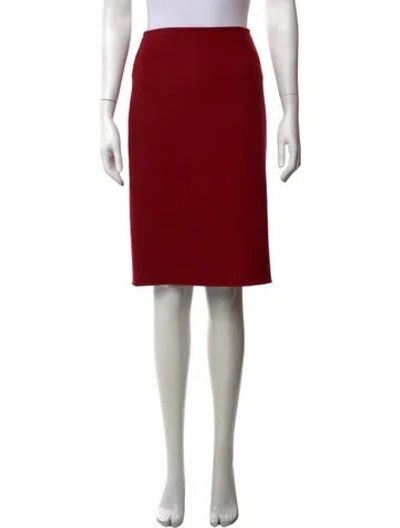 Pre-owned The Row Cashmere Midi Length Skirt In Burgundy