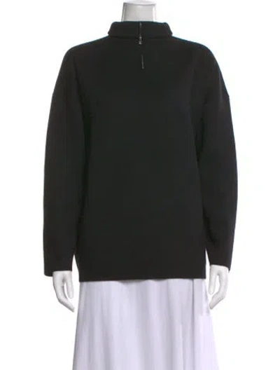 Pre-owned The Row Cashmere Mock Neck Sweater In Black