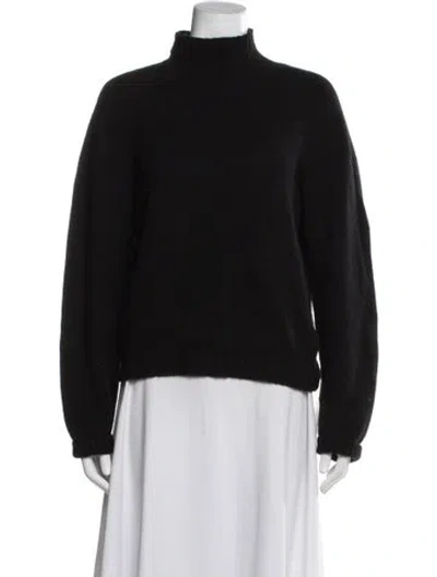 Pre-owned The Row Cashmere Mock Neck Sweater In Black