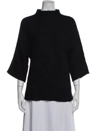 Pre-owned The Row Cashmere Mock Neck Sweater In Black