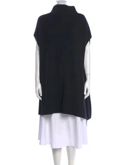 Pre-owned The Row Cashmere Mock Neck Sweater In Blue