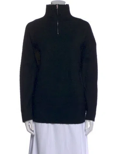 Pre-owned The Row Cashmere Mock Neck Sweater In Blue
