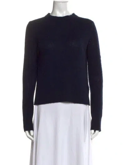 Pre-owned The Row Cashmere Mock Neck Sweater In Blue