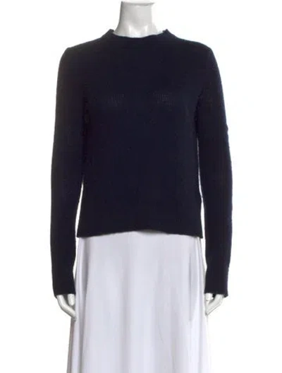 Pre-owned The Row Cashmere Mock Neck Sweater In Blue