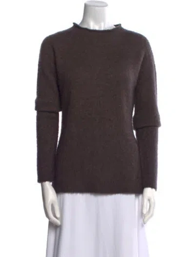 Pre-owned The Row Cashmere Mock Neck Sweater In Brown