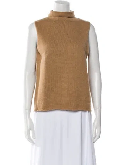 Pre-owned The Row Cashmere Mock Neck Sweater In Brown