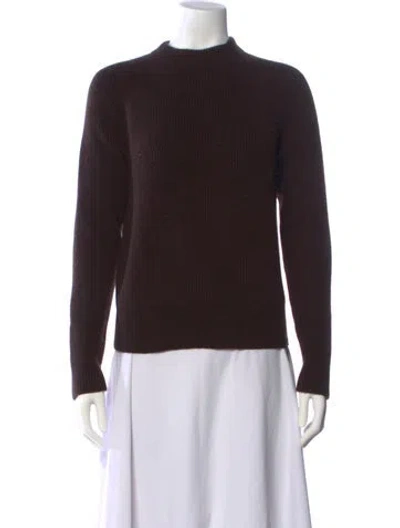 Pre-owned The Row Cashmere Mock Neck Sweater In Brown
