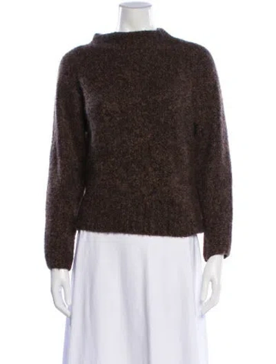 Pre-owned The Row Cashmere Mock Neck Sweater In Brown