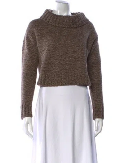 Pre-owned The Row Cashmere Mock Neck Sweater In Brown