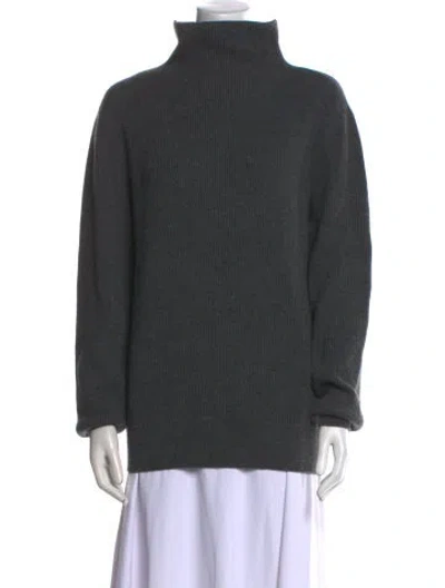 Pre-owned The Row Cashmere Mock Neck Sweater In Gray