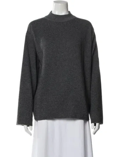Pre-owned The Row Cashmere Mock Neck Sweater In Gray