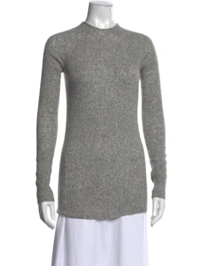 Pre-owned The Row Cashmere Mock Neck Sweater In Gray