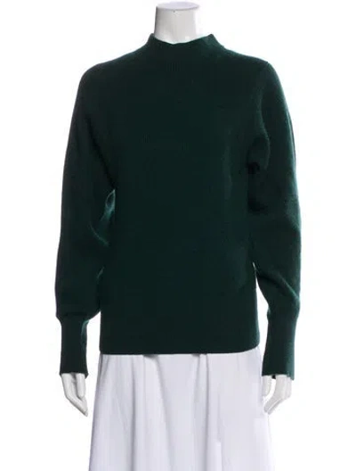 Pre-owned The Row Cashmere Mock Neck Sweater In Green