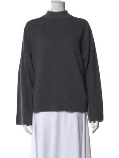 Pre-owned The Row Cashmere Mock Neck Sweater In Grey