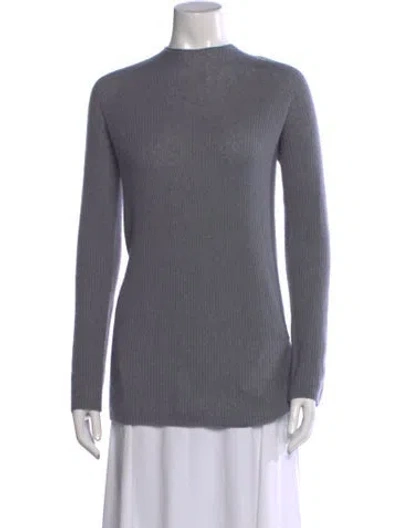Pre-owned The Row Cashmere Mock Neck Sweater In Grey