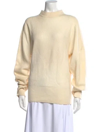 Pre-owned The Row Cashmere Mock Neck Sweater In Neutral
