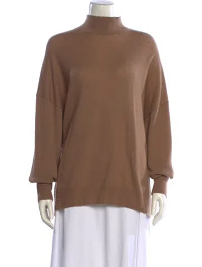 Pre-owned The Row Cashmere Mock Neck Sweater In Neutral