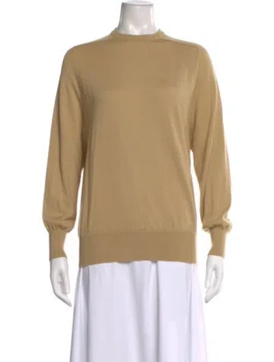 Pre-owned The Row Cashmere Mock Neck Sweater In Neutral
