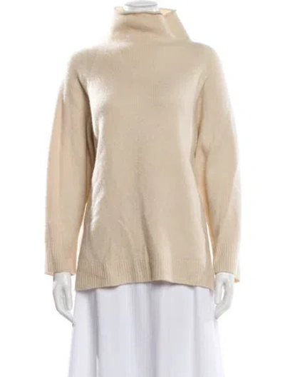 Pre-owned The Row Cashmere Mock Neck Sweater In Neutral