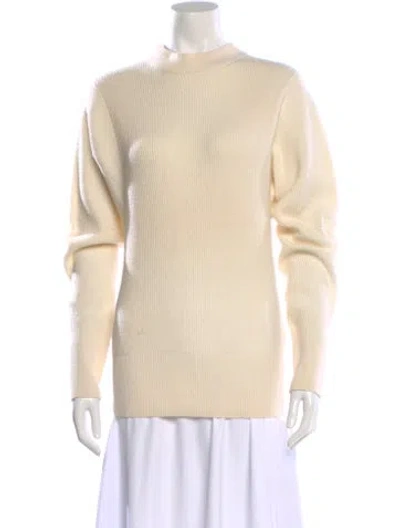 Pre-owned The Row Cashmere Mock Neck Sweater In Neutrals