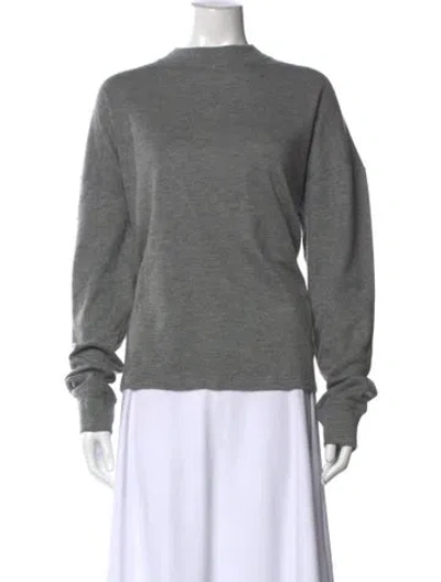Pre-owned The Row Cashmere Mock Neck Top In Gray