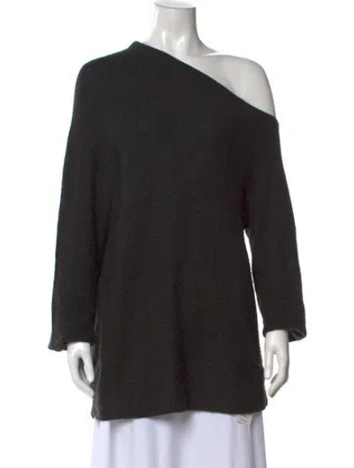 Pre-owned The Row Cashmere Off-the-shoulder Sweater In Black