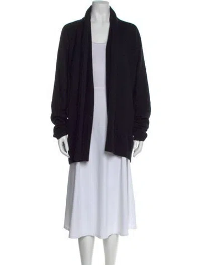 Pre-owned The Row Cashmere Open Front Sweater In Black