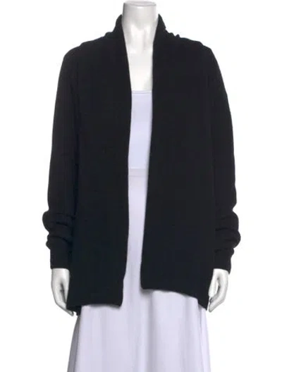 Pre-owned The Row Cashmere Open Front Sweater In Black