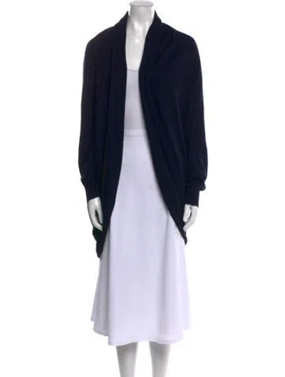 Pre-owned The Row Cashmere Open Front Sweater In Blue