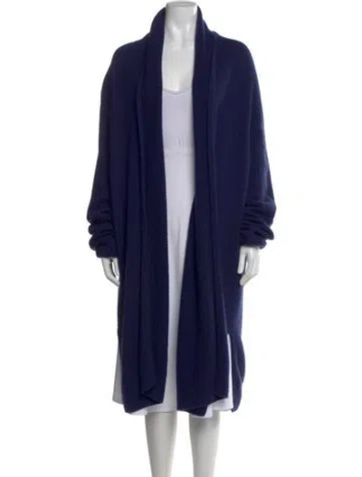 Pre-owned The Row Cashmere Open Front Sweater In Blue