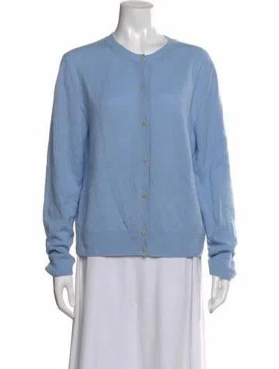 Pre-owned The Row Cashmere Open Front Sweater In Blue