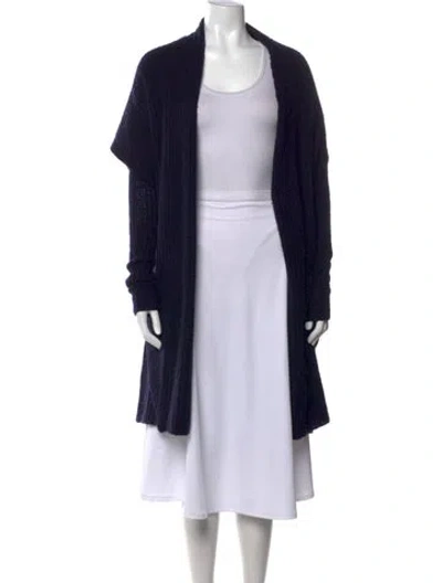 Pre-owned The Row Cashmere Open Front Sweater In Blue