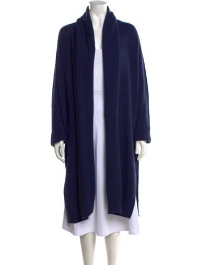 Pre-owned The Row Cashmere Open Front Sweater In Blue