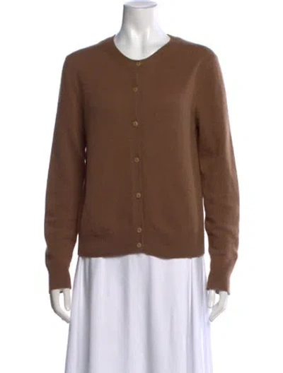 Pre-owned The Row Cashmere Open Front Sweater In Brown
