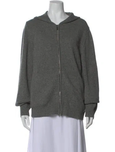 Pre-owned The Row Cashmere Open Front Sweater In Gray