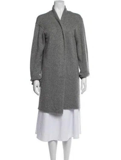 Pre-owned The Row Cashmere Open Front Sweater In Grey