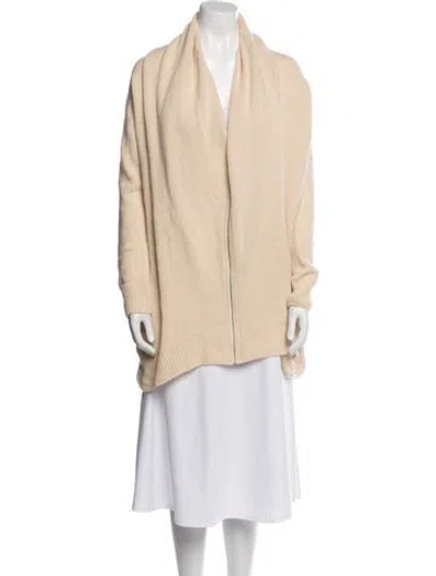 Pre-owned The Row Cashmere Open Front Sweater In Neutral