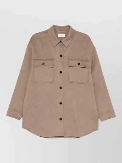 The Row Cashmere Oversized Coat In Brown