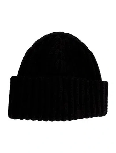 Pre-owned The Row Cashmere Rib Knit Beanie In Black