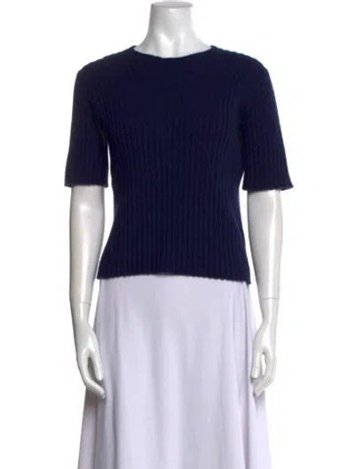 Pre-owned The Row Cashmere Scoop Neck Sweater In Blue