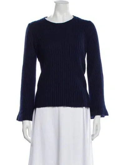 Pre-owned The Row Cashmere Scoop Neck Sweater In Blue