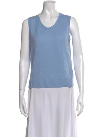 Pre-owned The Row Cashmere Scoop Neck Sweater In Blue