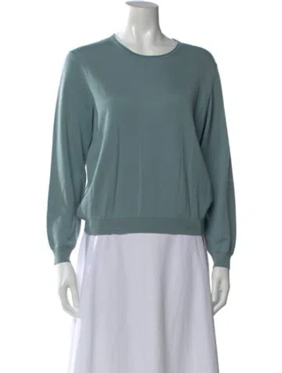 Pre-owned The Row Cashmere Scoop Neck Sweater In Blue