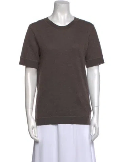 Pre-owned The Row Cashmere Scoop Neck Sweater In Brown