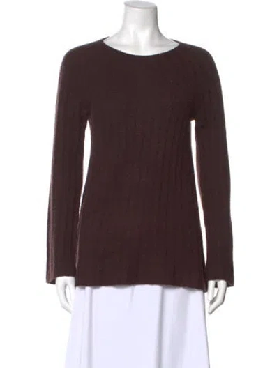 Pre-owned The Row Cashmere Scoop Neck Sweater In Brown